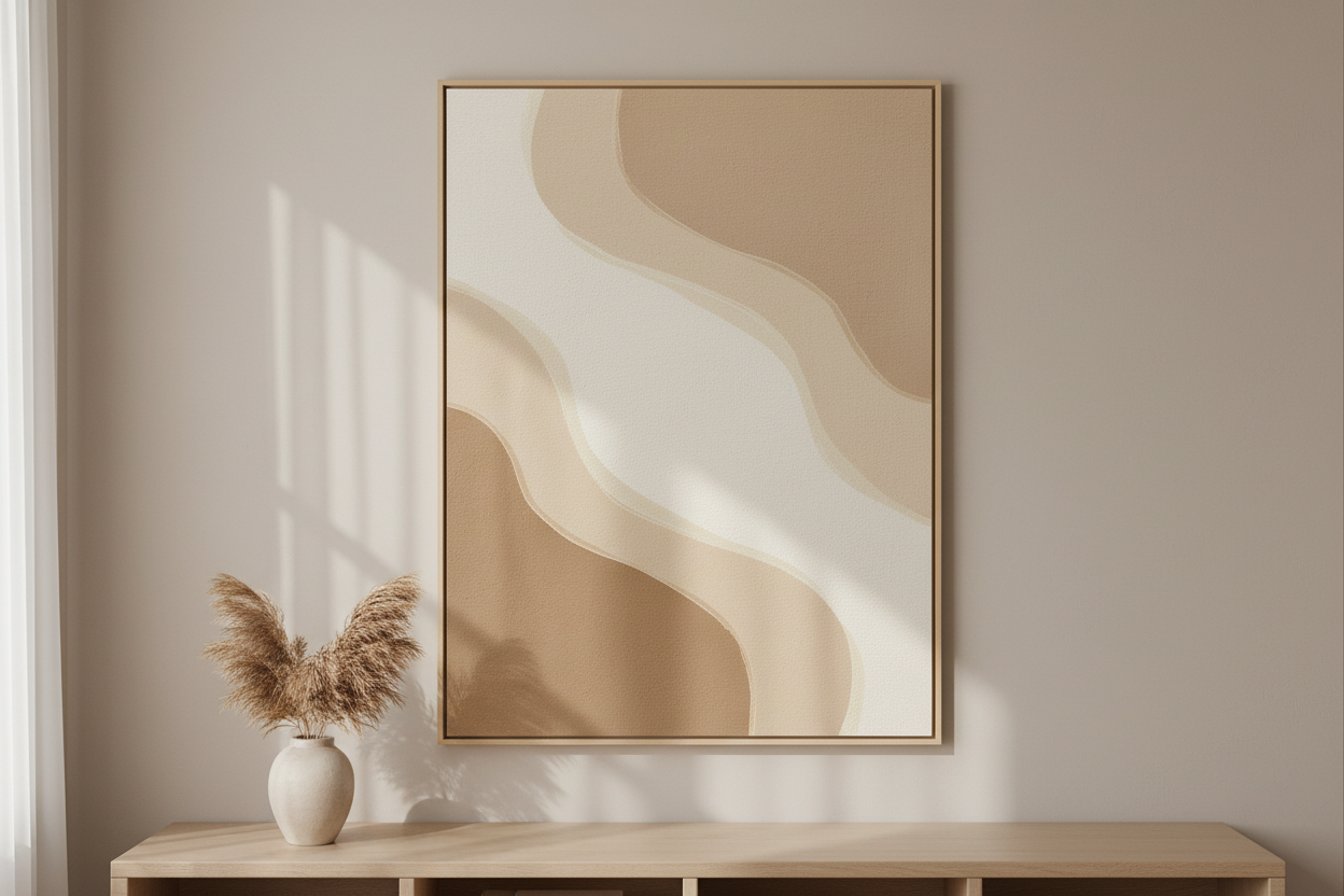 Neutral beige wall art 
